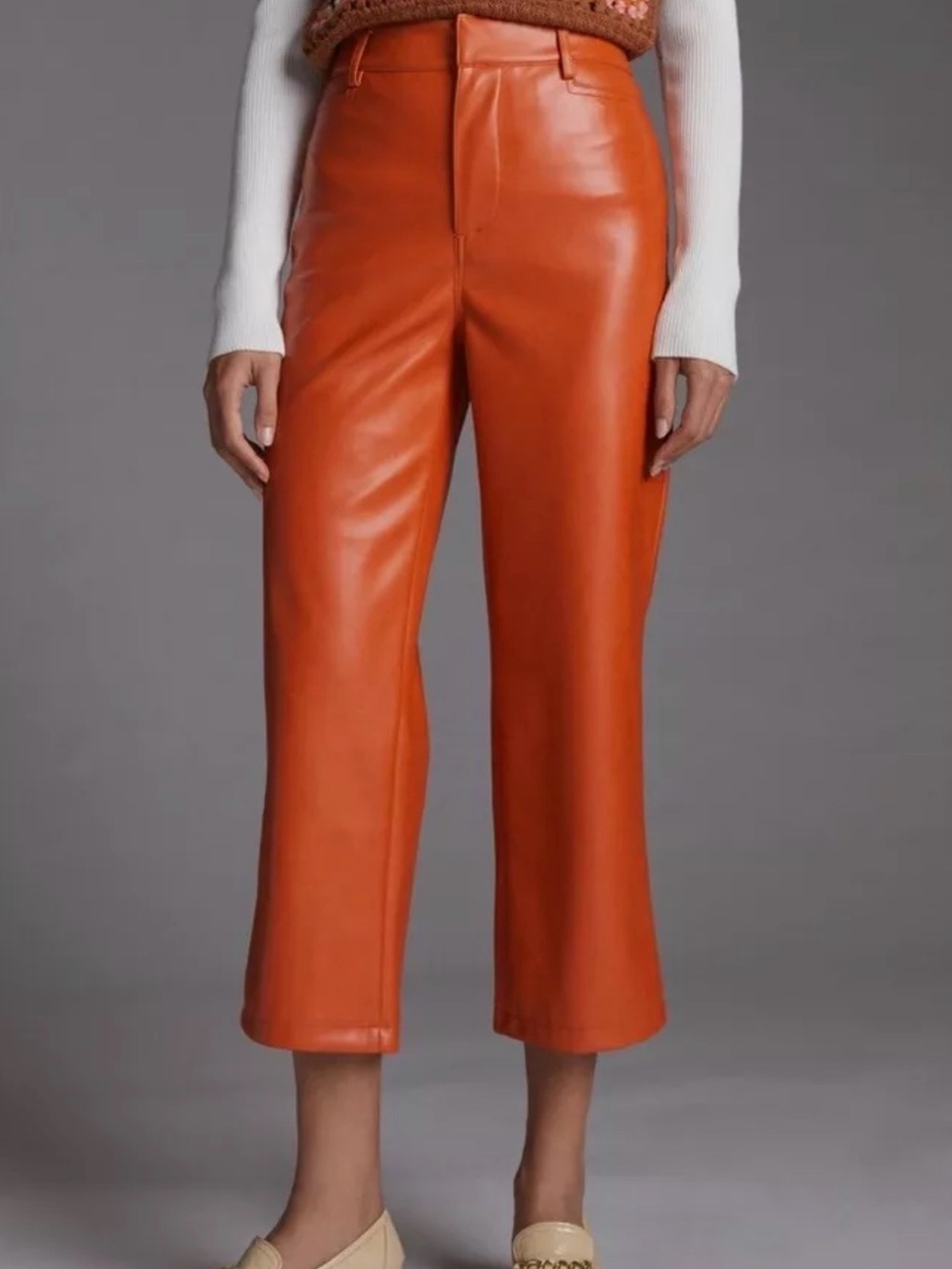 Avec Les Filles Orange Straight-Leg Chinos
